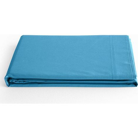 Drap plat "Prémium" pour lit 1 place & 2 places - Prémium Cyan - 240 x 300 cm pour lit 2 places
