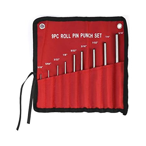 Set di 9 punzoni in acciaio rinforzato da 1,5 mm a 8 mm  1/16"-5/16" con borsa per il trasporto (1/5)