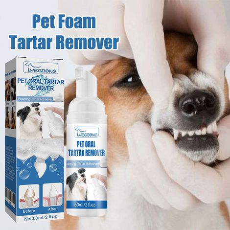Nettoyant buccal moussant pour animaux - Mousse nettoyante douce pour nettoyer les dents, éliminer les taches et le jaunissement - Boîte de 60 ml (1/5)