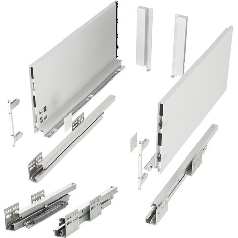 Schubladensystem JUNKER SLIM weiß H: 199 mm Push to Open bis 35 kg belastbar mit 13 mm schlanken Schubladenzargen - Nennlänge 350 mm (1/5)