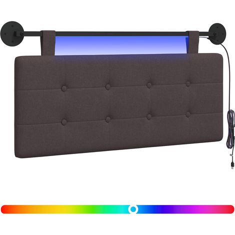 Maison Exclusive - Hängendes Kopfteil Mit LED Licht Dunkelbraun S