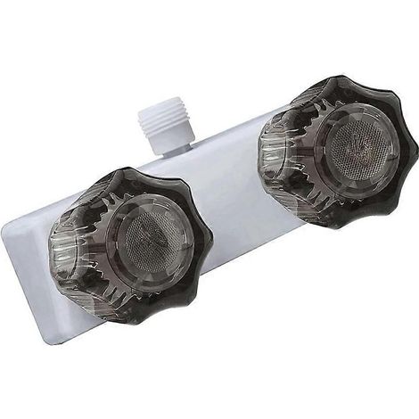 Robinet de douche pour camping-car, robinet de douche de remplacement 4 pouces avec inverseur et double bouton fumé pour salle de bain. (1/5)