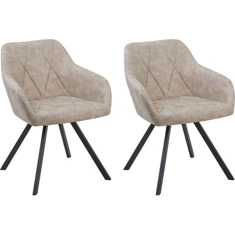 Set of 2 Dining Chairs MONEE Beige