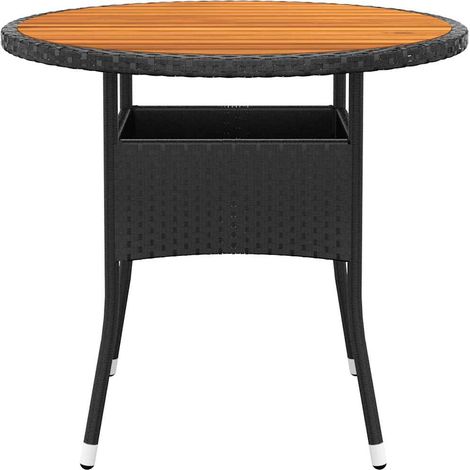 vidaXL Tavolo Giardino Ø80x75 cm Massello Acacia e Polyrattan (1/2)