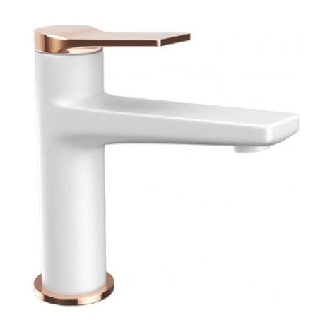 Mitigeur lavabo ANDARE H : 13 cm-Chrome blanc et rose gold-Chrome blanc et rose gold-4.00 ---Chrome blanc et rose gold (1/2)
