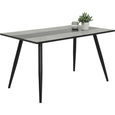 Table de salle à manger Jamina 140x80 cm-béton/noir (1/2)