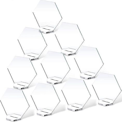 Transparente Acryl-Tischkarten mit sechseckigem Boden, 5/10 Stück, unbedruckte Platzkarten für Hochzeiten, Empfänge, Bankette und Partys – 10er-Packung