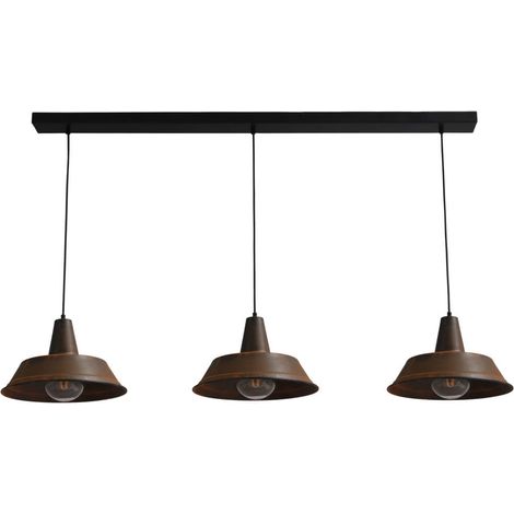 Lampe de salle à manger Industria 3x35 brun rouille à 3 lumières - 2546-25-25-S-130-3 (1/3)