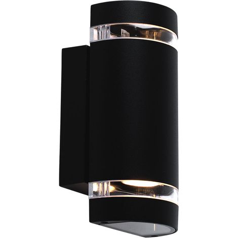 Applique murale extérieure – Aluminium noir – IP44 – Double faisceau – 235x65mm – GU10 (1/4)