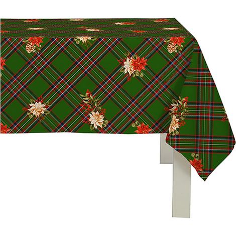Nappe en satin hydrofuge 150x300 cm écossais