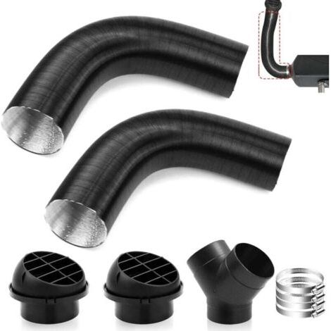 Chauffage diesel, chauffage de stationnement 60 mm, sortie d'air de la tête de direction, tête ronde à trois voies en T 60 tubes