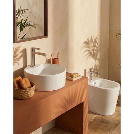 Exagonshop Coppia Miscelatori Lavabo Bidet Acciaio Inox AISI 316