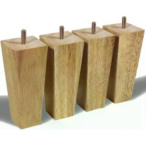 Pied de meuble en bois, pied de canapé, vis et boulons M8 (15 cm) - FA6 - [XR] (1/5)