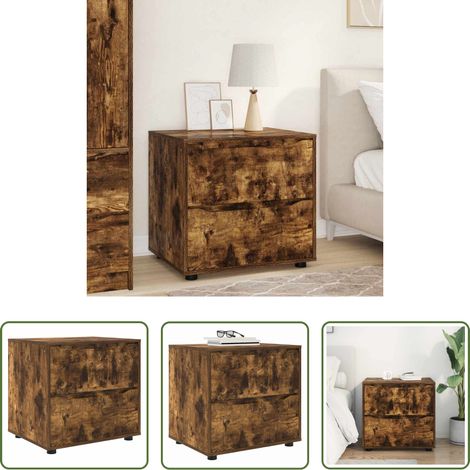 Armoire chêne - Armoire de rangement Chêne fumé 60 x 48 x 57 cm (1/5)