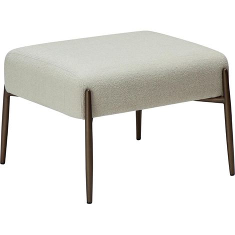 Glam Dan-Form Pouf Bouclé weiß. (1/4)