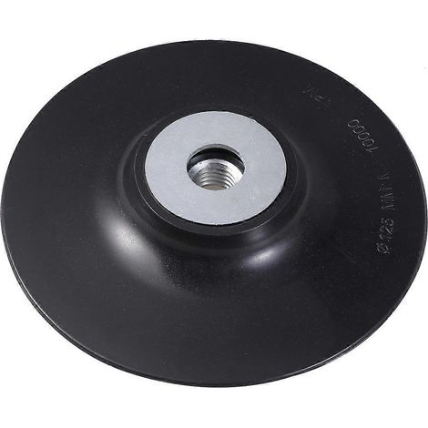 Disques abrasifs en acier de 125 mm (5 pouces) avec joint en caoutchouc et plateau adhésif en acier à 14 trous (noir)-Black