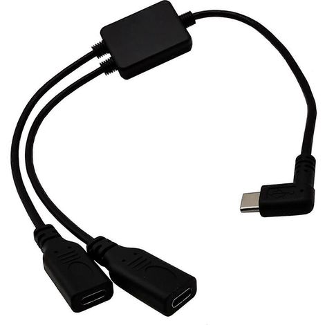 Câble de charge et de données USB 3.1 coudé mâle vers 2 femelles, répartiteur en Y FK-FFY (1/4)
