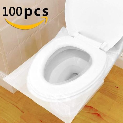 Protege WC Jetable, Protection Toilette wc Jetable 100 PCS Couvre Siege Lunette wc Emballage Individuel Matériau Antibactérien Forma-Ywey (1/3)