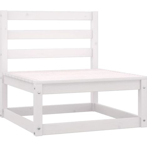 INLIFE Canapé central de jardin coussins anthracite Blanc Pin massif (1/5)