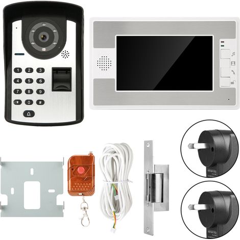 Kit Interphone Vidéo Porte 7 Pouces RFID Mot de Passe Filaire Sonnette Avec Prise AU 812FD11 Sans Serrure (1/5)