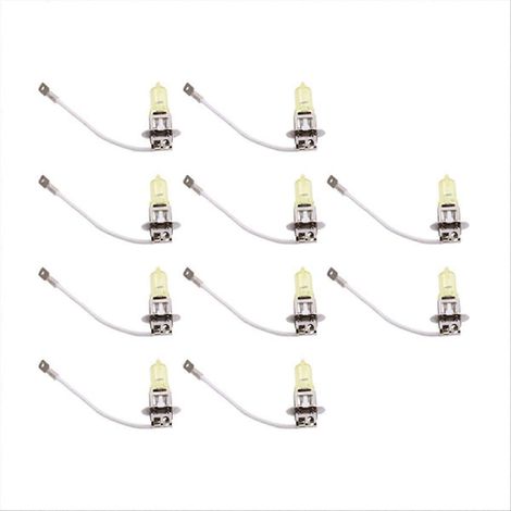 10 Stück Kfz-Halogenlampen für Nebelscheinwerfer, 12 V DC, H3, 100 W, gelb, JXLGV (1/5)