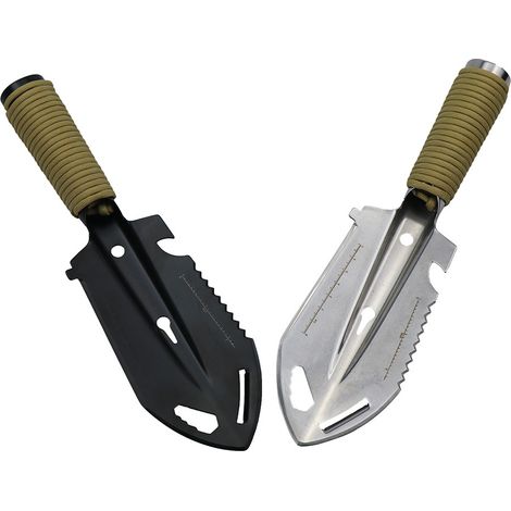 Pelle d'extérieur, pelle de tranchée multifonctionnelle en acier inoxydable, outil de camping et de survie en extérieur, petite pelle à main montée sur véhicule, pelle de jardin, pelle de tranchée arg (1/5)