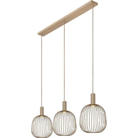 Lampe pendante à 3 lampes Esterel mini GU10 marron sable - 21446/03/41 (1/3)