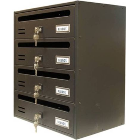 CASSETTA POSTALE ALUBOX CUBO/R 4 38,5X25X43 GR GHISA