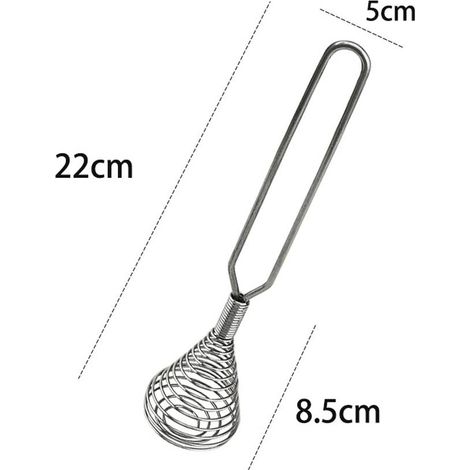 Batteur à œufs manuel en acier inoxydable, type presse, pour la maison, pour mélanger œufs et crème, argent (1/5)