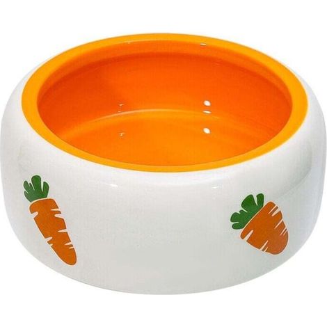 Bassin de nourriture pour lapin Fournitures pour animaux de compagnie Bol en céramique Mignon dessin animé Carotte Lapin Bol d'alimentation pour lapin