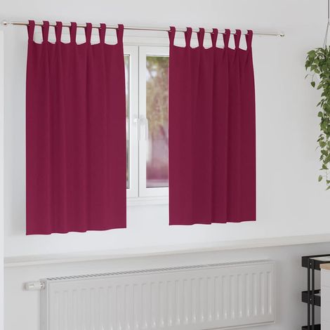Verdunkelungs-Vorhänge mit Ringen 2 pcs Weinrot 140 x 140 cm