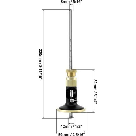 Anreißlehre mit Mikroverstellfunktion – Schreiner-Anreißlehre zum Markieren und Tiefenmessen – 12 cm metrische Ablesung (1/4)