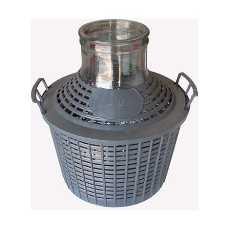 DAMIGIANA BOCCA LARGA VESTITA  VETRO/PLT LT  5