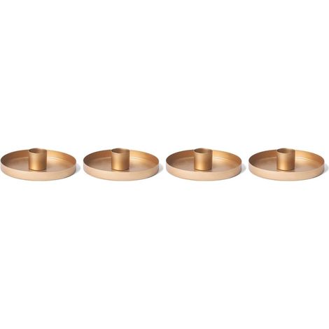 4 bougeoirs dorés 6 cm, style scandinave chic, couronne de l'Avent