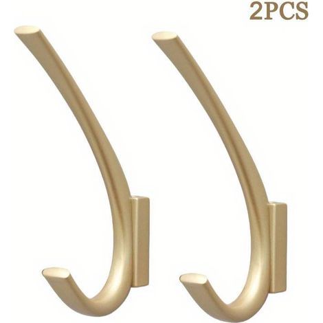 Set mit 2 Metall-Kleiderhaken, mattgold/schwarz – elegant, poliert, langlebig – ideal für Familien, Badezimmer und Schlafzimmer