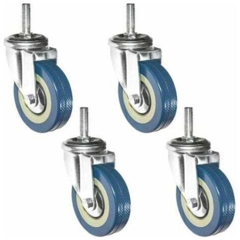 Lot de 4 360° Roulettes pour Meubles 75mm M10 Roulette Charge Lourde Pivotante