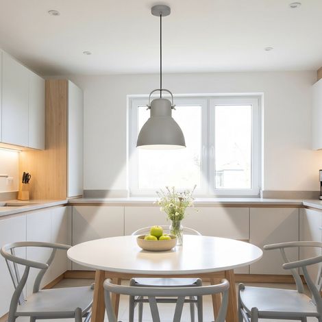 Lampada da Soffitto Sospesa Metallo Grigio (1/5)