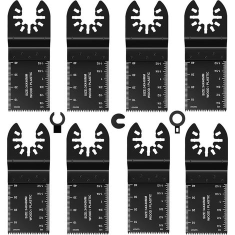 - Lama per sega oscillante - Accessorio per utensili multifunzione - Taglia legno, plastica e metallo - Compatibile con Fein, Ryobi e Milwaukee - Acciaio al carbonio - Argento (1/5)