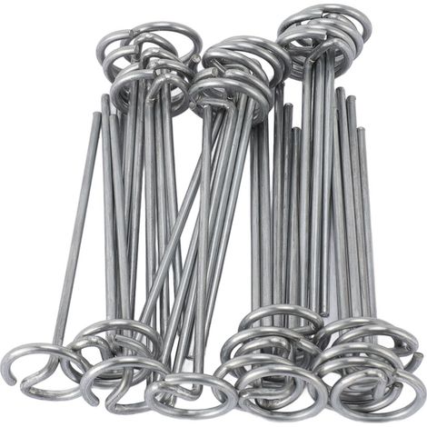 30 estacas de acero galvanizado para jardinería, en forma de G, 102 mm/4,0 pulgadas