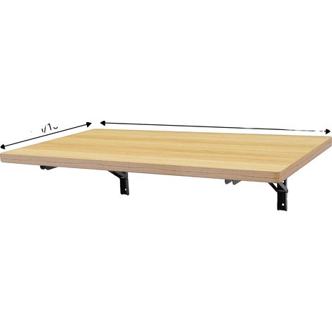 Mesa de trabajo plegable, diseño que ahorra espacio, construcción robusta, color madera. (1/2)