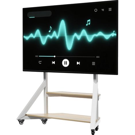 Meuble TV, Hauteur Réglable, Design Solide, BLANC (1/2)