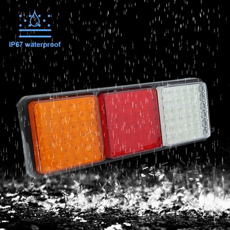 Lot 2 Feux Arrière Camion Voiture 60LED Super Lumineux Étanche IP67 Lampe Recul (1/5)