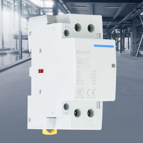 Contacteur secteur domestique 2P 40A à faible consommation, montage sur rail DIN, 2NO 50/60 Hz 220 V/230 V (1/5)