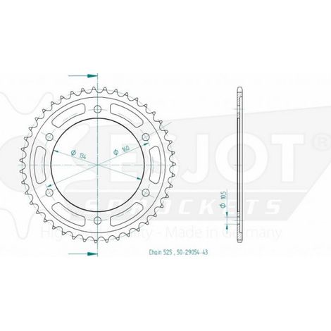 Couronne Esjot - Honda - 525 - 43 dents