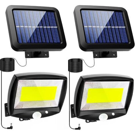Eclairage Exterieur Solaire, Lampe Solaire Exterieur avec detecteur de mouvement Jardin LED Lumière Solaire Exterieur avec Detecteur Spot étanche Sans Fil Spot IP65 avec 3 Modes pour Patio Garage (1/5)