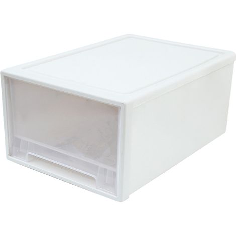 1 Boîte de rangement, tiroir coulissant, plastique transparent, couvercle anti-poussière, bureau chambre (1/5)