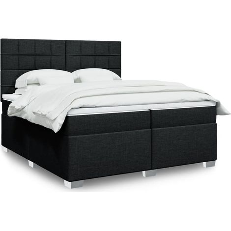 Boxspringbett mit Matratze Schwarz 200x200 cm Stoff