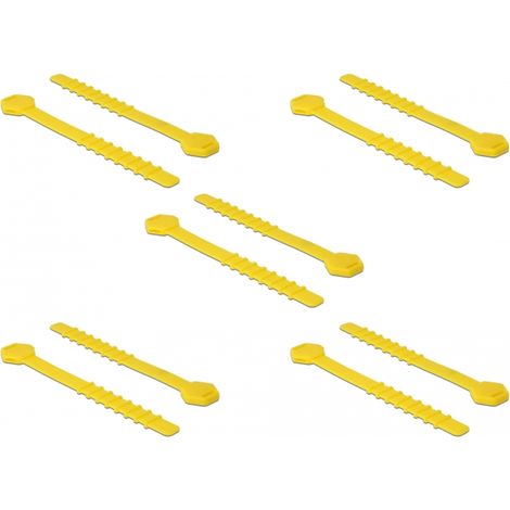Delock Sujetacables de silicona reutilizables 10 piezas en amarillo