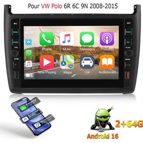 Autoradio 16 pouces avec Apple CarPlay et Android pour VW Polo 6R 6C V (2009-2017) avec navigation GPS - 2+64G (1/5)