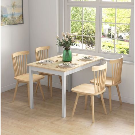 Tavolo da pranzo 120 x 75 cm in stile country, in legno di pino naturale, per 4 persone (1/5)